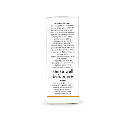 ALPHA K | With 2% Alpha Arbutin | Mulberry Extract and Kojic Acid